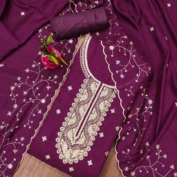 Rangtulika Ethnics Embroidered Unstitched Dress Material-picture-35