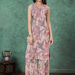MOJILAA Women Printed Regular Kurta with Palazzos-20