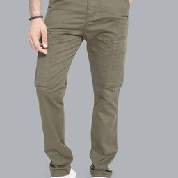 DIVISIVE Men Solid Relaxed Straight Leg Mid-Rise Casual Cargos-image-58