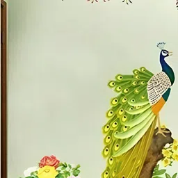 INDIAN ROYALS Blue & Green Peacock Design Printed Self-Adhesive & Durable Wall Sticker-image-69