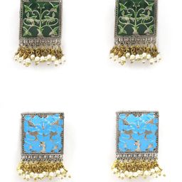 FIMBUL Set Of 2 Square Shaped Drop Earrings image 5