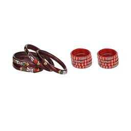 Somil Combo Glass Bangles For Women | Traditional Bangles Set | Daily, Festive & Party, Combo Of 2 Set, Maroon, Red-image-80