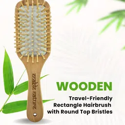 Enable Nature Wooden Regular Rectangle Hair Brush image 3