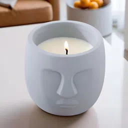 Ekhasa White Soy Wax Teakwood Scented Jar Candle-image-87