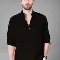 Vida Loca Men Band Collar Cotton Kurta-picture-4