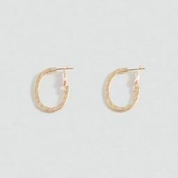 MANGO Enameled Oval-Shaped Hoop Earrings-2