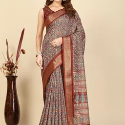 J 6 DESIGNER Ethnic Motifs Printed Bhagalpuri Saree-picture-2
