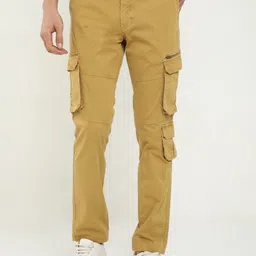 NEVER NEUD Men Relaxed Cargos Trousers-image-4
