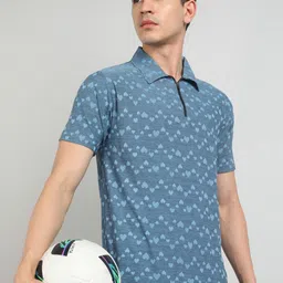 Moda Rapido Men Dry Tech Conversational Printed Polo Collar Slim Fit T-shirt-image-27