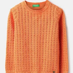 United Colors of Benetton Girls Cable Knit Pure Cotton Pullover Sweater-picture-12