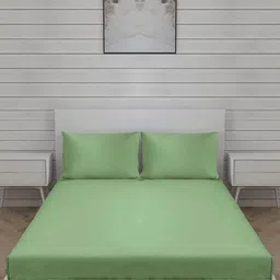 Trance Home Linen Green Cotton 300 TC Queen Bedsheet Set- 2.18 m x 3.55 m-image-83