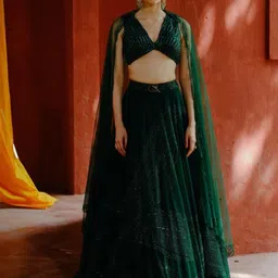 Geethika kanumilli Embroidered Ready to Wear Lehenga & Blouse With Dupatta-picture-27
