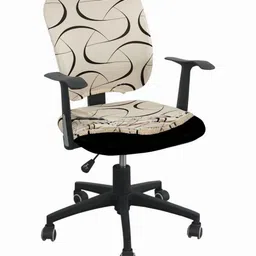 HOKIPO Beige Abstract Art 140 Gsm Stretchable Office Chair Cover-image-95