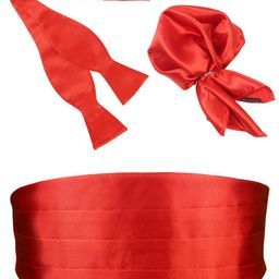 PELUCHE Men Cummerbund With Bow Tie & Pocket Square Set-image-95