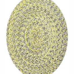 LADLI JEE Lime Green Self Design Round Table Placemat image 2