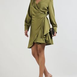 Rinascimento Women Above Knee Wrap Dress-image-69