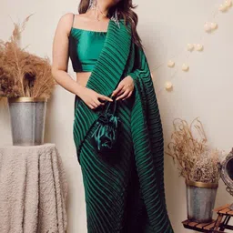 Moda Rapido Striped Satin Saree-33