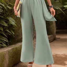 KPOP Women Original High-Rise Loose Fit Bootcut Trousers-image-95