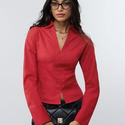 The Souled Store Corset Long Sleeves Pure Cotton Shirt Style Top-image-8