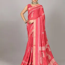 NIRMAL CREATION Ethnic Motifs Printed Pure Cotton Saree-image-27