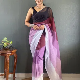 KALINI Women Colourblocked Pure Georgette Ready to Wear Saree-picture-20