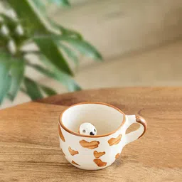 ExclusiveLane White & Brown Printed Puppy Surprise Ceramic Glossy Cup-picture-56