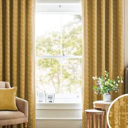 Myntra Elegant Homes Mustard Set of 2 Black Out Long Door Curtain-image-87