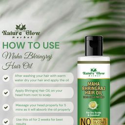 Nature Glow Herbal Maha Bhringraj Hair Oil For Dandruff - 100 ml image 3