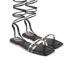 Stylestry Women Backstrap High -Top Gladiators Flats-25