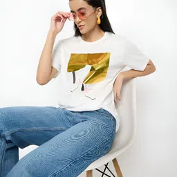 Mast & Harbour Women Printed Pockets T-shirt-picture-40