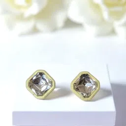 AVANT-GARDE PARIS Rhinestone Studded Velvet Diamond Shaped Studs-picture-34