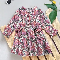 BAESD Tropical Print Fit & Flare Dress-37