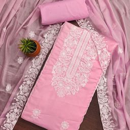 HERE&NOW Embellished Unstitched Dress Material-image-5