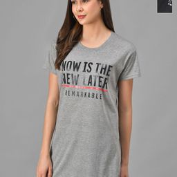 Christy World Women Pack Of 2 Cotton Printed Extended Sleeves Longline T-shirt-image-99