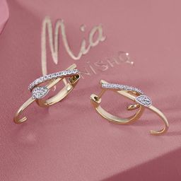 Mia by Tanishq 14KT Gold Diamond Studded-Hoop Earring-4.866carat-image-15