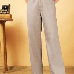 Kotty Women Loose Fit Mid-Rise Formal Trousers-image-34