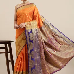 DIVASTRI Woven Design Zari Silk Cotton Banarasi Saree-image-86