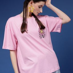 Popster Women Graphic Printed Round Neck Pure Cotton Oversized T-shirt-image-64