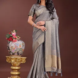 Pandadi Saree Checked Zari Organza Sarees-image-94