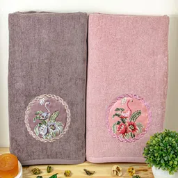 RANGOLI Purple & Pink 2 Cotton 450 GSM Bath Towel-picture-36