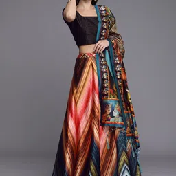 Kaizen TEXO FAB Satin Printed Semi-Stitched Lehenga & Unstitched Blouse With Dupatta-picture-36