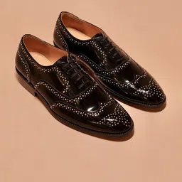 dmodot Men Textured Leather Formal Oxfords-picture-10
