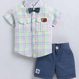 LITTLE COLLARS Boys Checked Shirt with Shorts-image-30