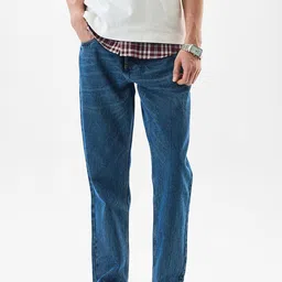 Snitch Men Relaxed Fit Mid-Rise Light Fade Pure Cotton Jeans-image-70