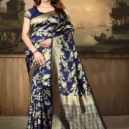 KALINI Woven Design Zari Silk Blend Kanjeevaram Saree-picture-18