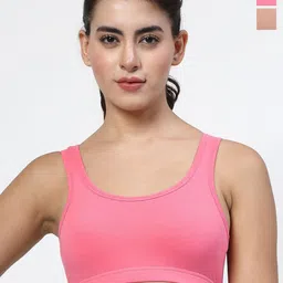 LILY Solid Full Coverage Non Padded Non-Wired Workout Bra-12