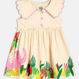 MINI KLUB Girls Graphic Printed Peter Pan Collar Sleeveless Fit & Flare Dress-picture-33