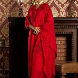 Indo Era Ethnic Motifs Embroidered Sequined Straight Kurta With Trousers & Dupatta-picture-13