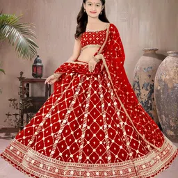 F Plus Fashion Net Semi-Stitched Lehenga Choli-image-35
