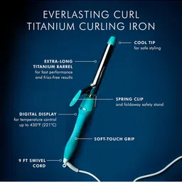 MOROCCANOIL Everlasting Curl Titanium Curling Iron/Stylers - Blue image 4